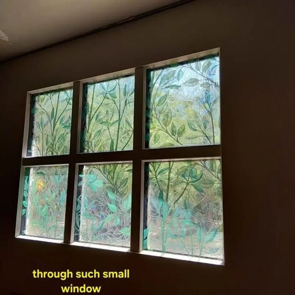 Rainbow effect -Leaves theme-23.6 X 157 inch- Window Film privacy sticker